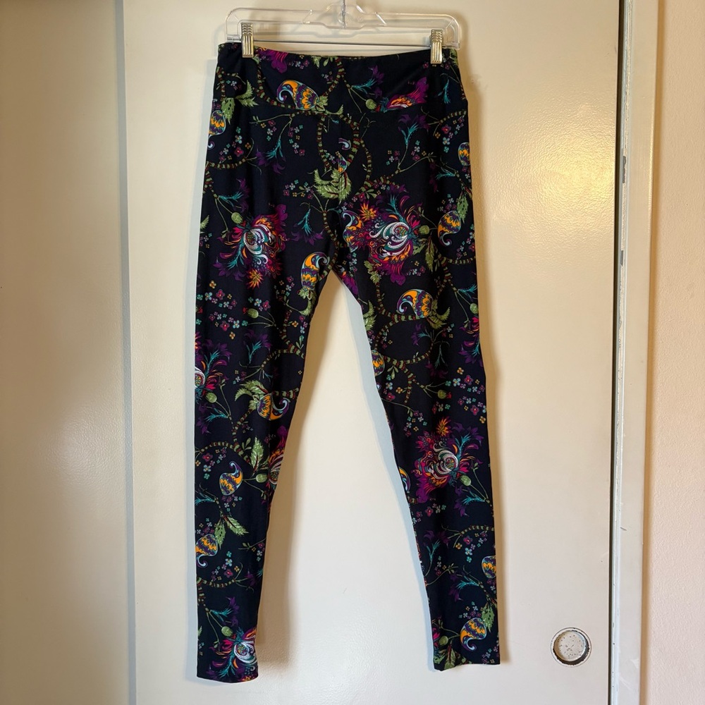 LuLaRoe Leggings HTF Lorax Unicorn Pattern Floral Paisley Womens TC Tall & Curvy